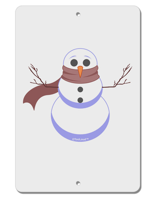 Snowman with Scarf Design Aluminum 8 x 12&#x22; Sign-TooLoud-White-Davson Sales
