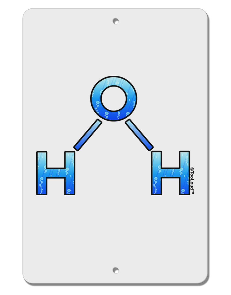 Water Molecule Aluminum 8 x 12&#x22; Sign by TooLoud-TooLoud-White-Davson Sales