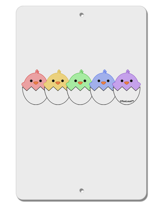 Cute Hatching Chicks Group #2 Aluminum 8 x 12&#x22; Sign by TooLoud-TooLoud-White-Davson Sales