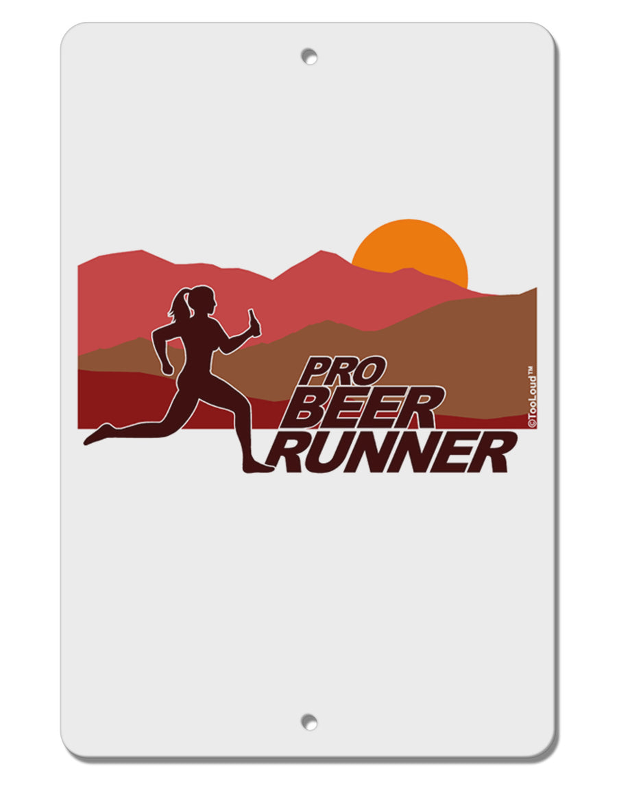 Pro Beer Runner Woman Aluminum 8 x 12&#x22; Sign-TooLoud-White-Davson Sales