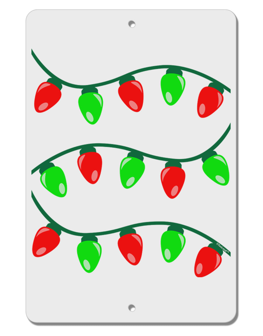 Christmas Lights Red and Green Aluminum 8 x 12&#x22; Sign-TooLoud-White-Davson Sales