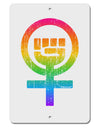 Rainbow Distressed Feminism Symbol Aluminum 8 x 12&#x22; Sign