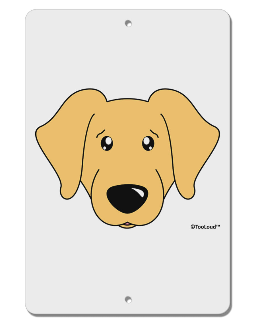 Cute Golden Retriever Dog Aluminum 8 x 12&#x22; Sign by TooLoud-TooLoud-White-Davson Sales