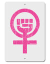 Pink Distressed Feminism Symbol Aluminum 8 x 12&#x22; Sign-TooLoud-White-Davson Sales