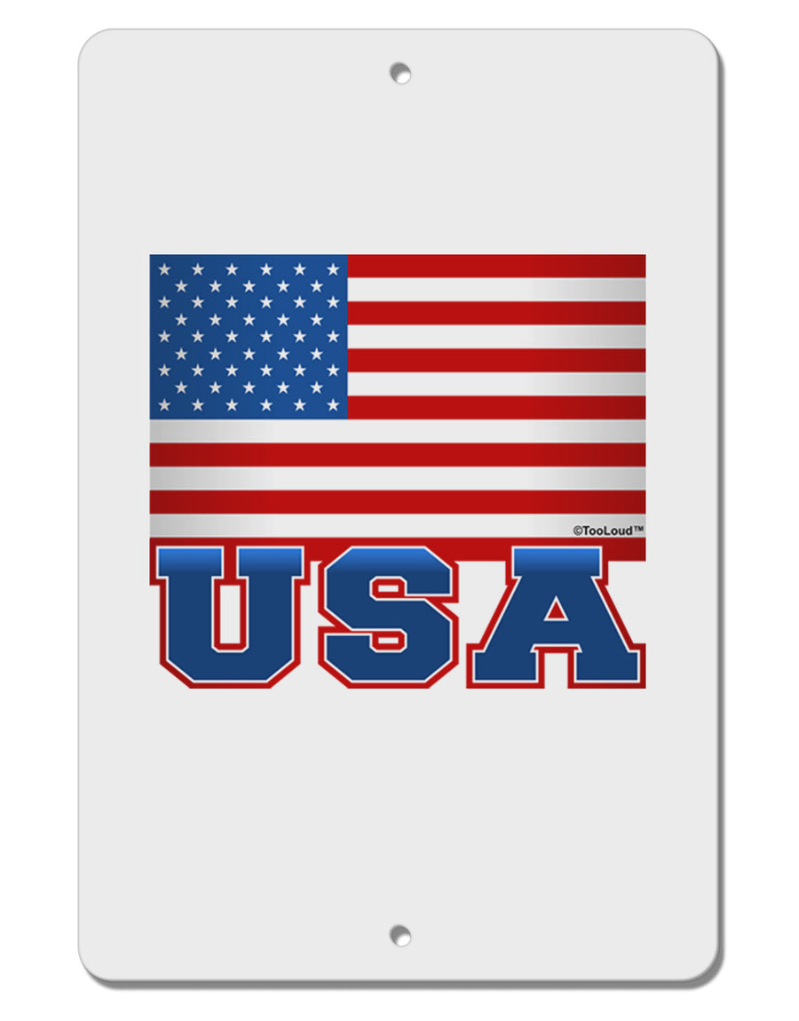 TooLoud USA Flag Aluminum 8 x 12&#x22; Sign-TooLoud-White-Davson Sales