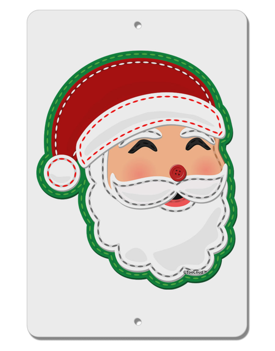 Cute Santa Claus Face Faux Applique Aluminum 8 x 12&#x22; Sign-TooLoud-White-Davson Sales