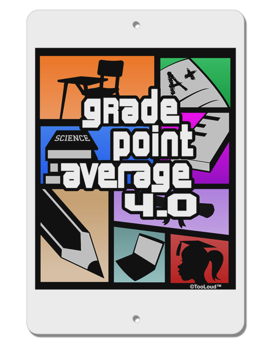 GPA 4 - Grade Point Average Aluminum 8 x 12&#x22; Sign by TooLoud-TooLoud-White-Davson Sales