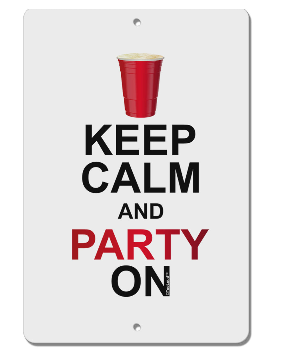 Keep Calm - Party Beer Aluminum 8 x 12&#x22; Sign-TooLoud-White-Davson Sales