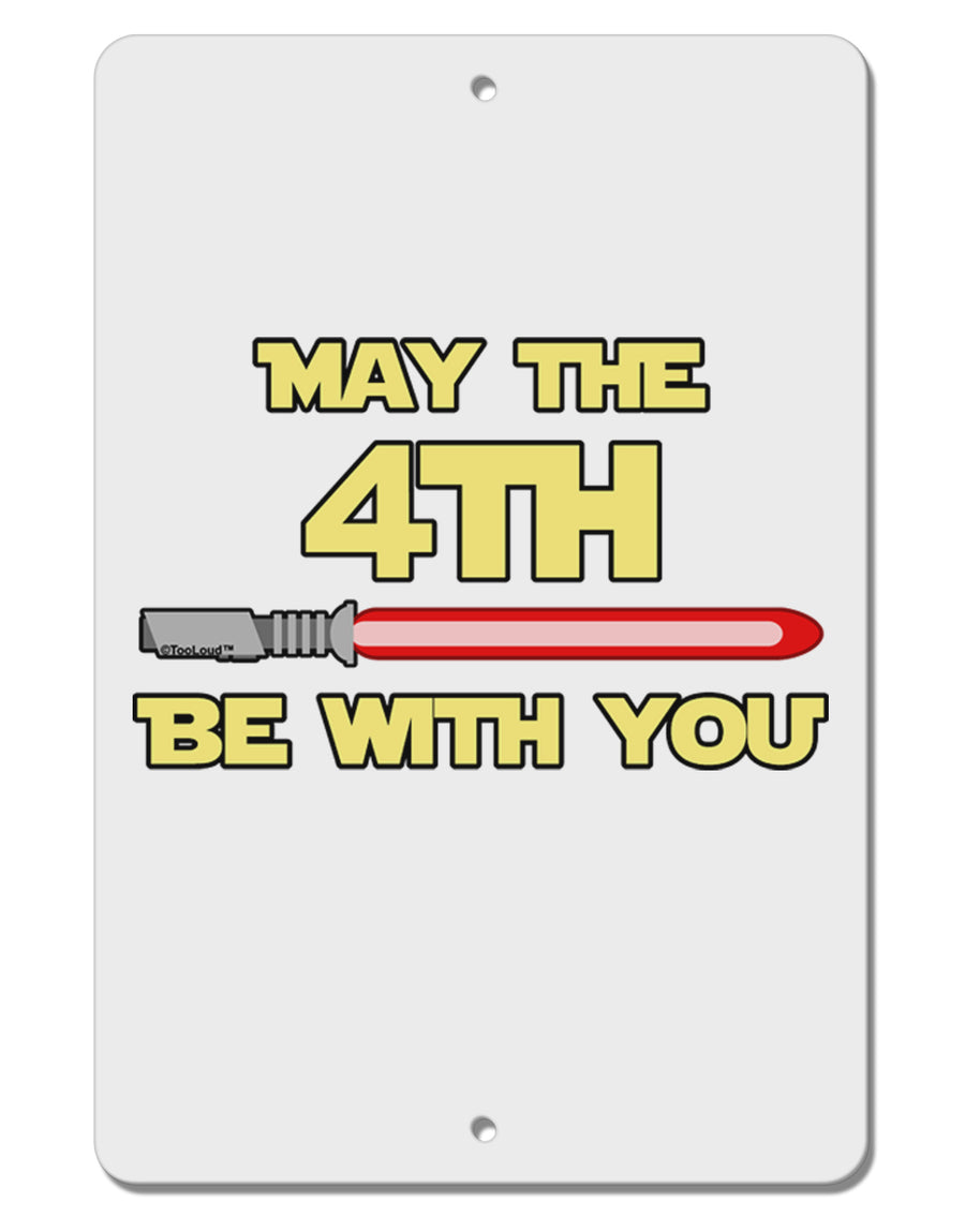 4th Be With You Beam Sword Aluminum 8 x 12&#x22; Sign by TooLoud-TooLoud-White-Davson Sales