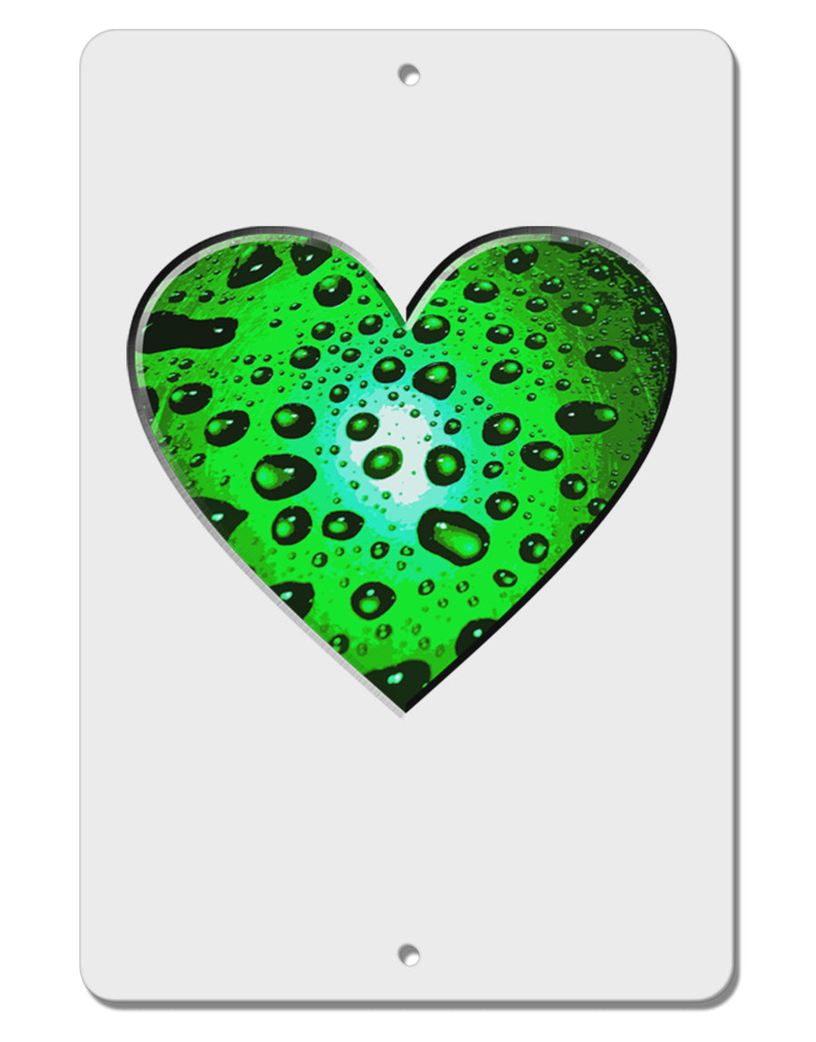 Water Droplet Heart Green Aluminum 8 x 12&#x22; Sign by TooLoud-TooLoud-White-Davson Sales