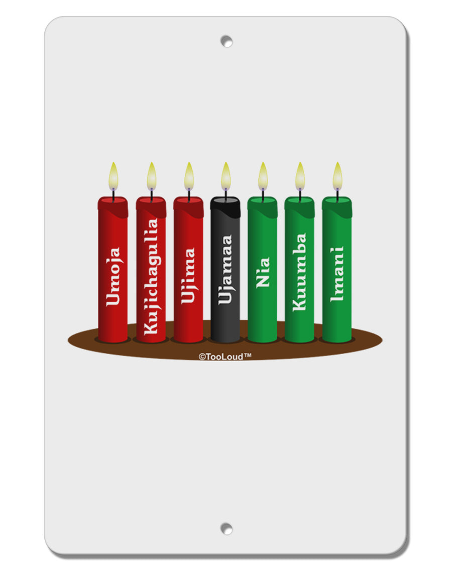 Kwanzaa Candles 7 Principles Aluminum 8 x 12&#x22; Sign-TooLoud-White-Davson Sales