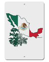 Mexican Roots - Mexico Outline Mexican Flag Aluminum 8 x 12&#x22; Sign by TooLoud-TooLoud-White-Davson Sales