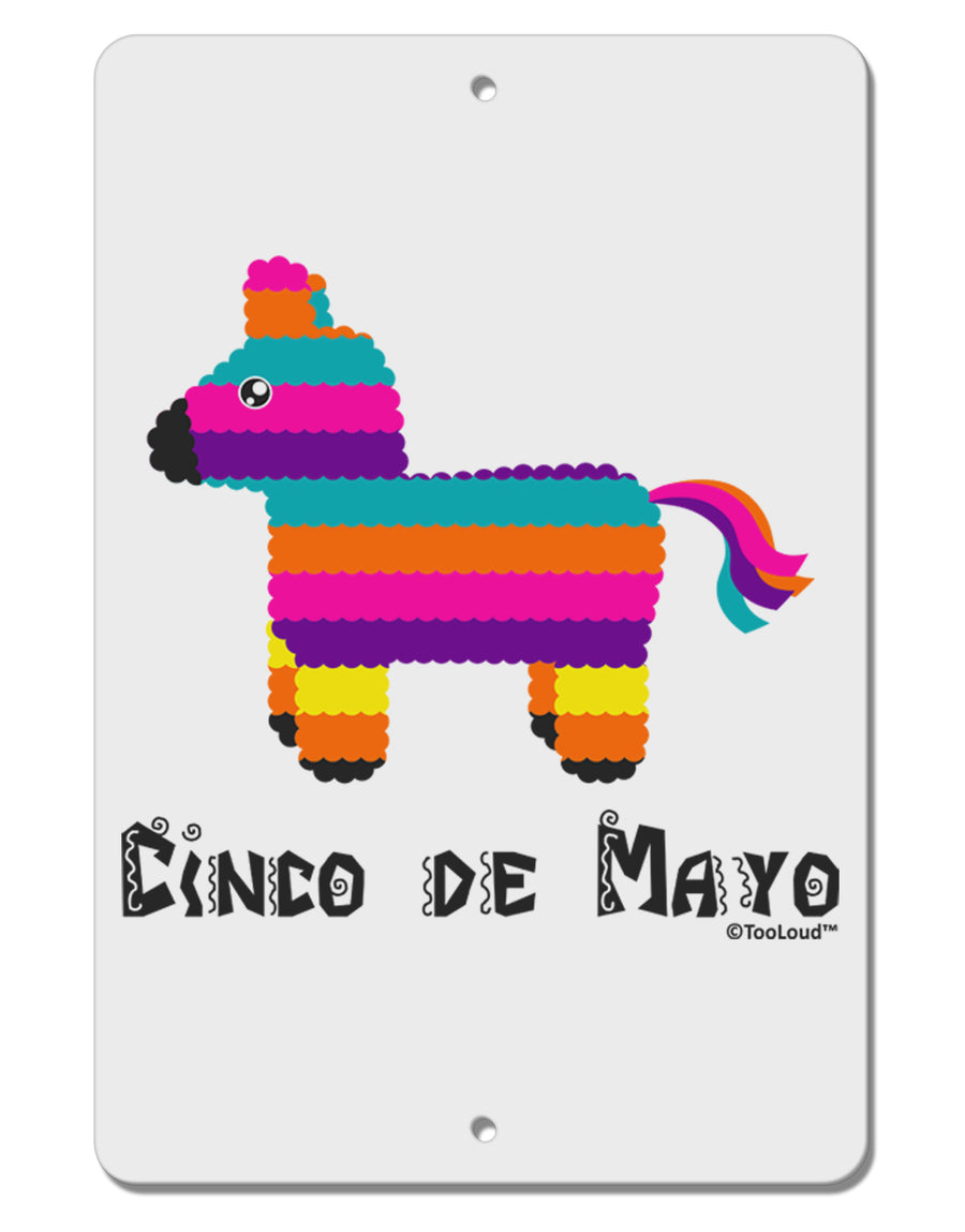 Colorful Pinata Design - Cinco de Mayo Aluminum 8 x 12&#x22; Sign by TooLoud-TooLoud-White-Davson Sales