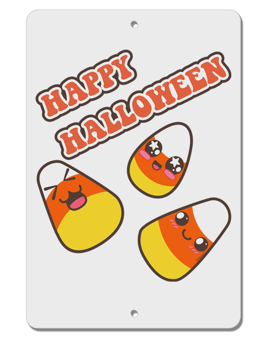 Happy Halloween Cute Candy Corn Aluminum 8 x 12&#x22; Sign-TooLoud-White-Davson Sales