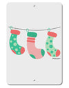 Cute Hanging Christmas Stockings Aluminum 8 x 12&#x22; Sign by TooLoud-TooLoud-White-Davson Sales