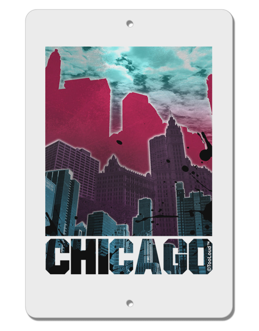 Chicago Abstract 2 Aluminum 8 x 12&#x22; Sign-TooLoud-White-Davson Sales