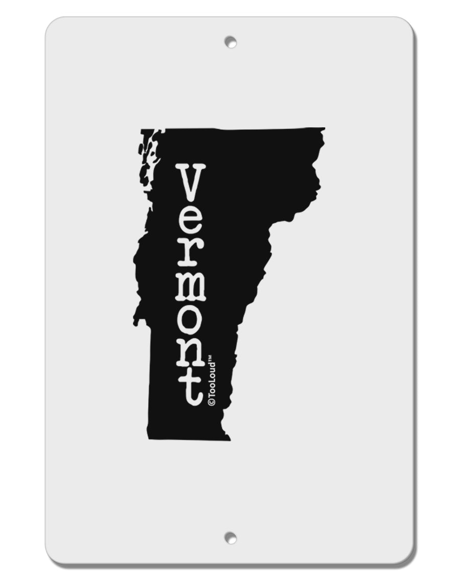 Vermont - United States Shape Aluminum 8 x 12&#x22; Sign by TooLoud-TooLoud-White-Davson Sales