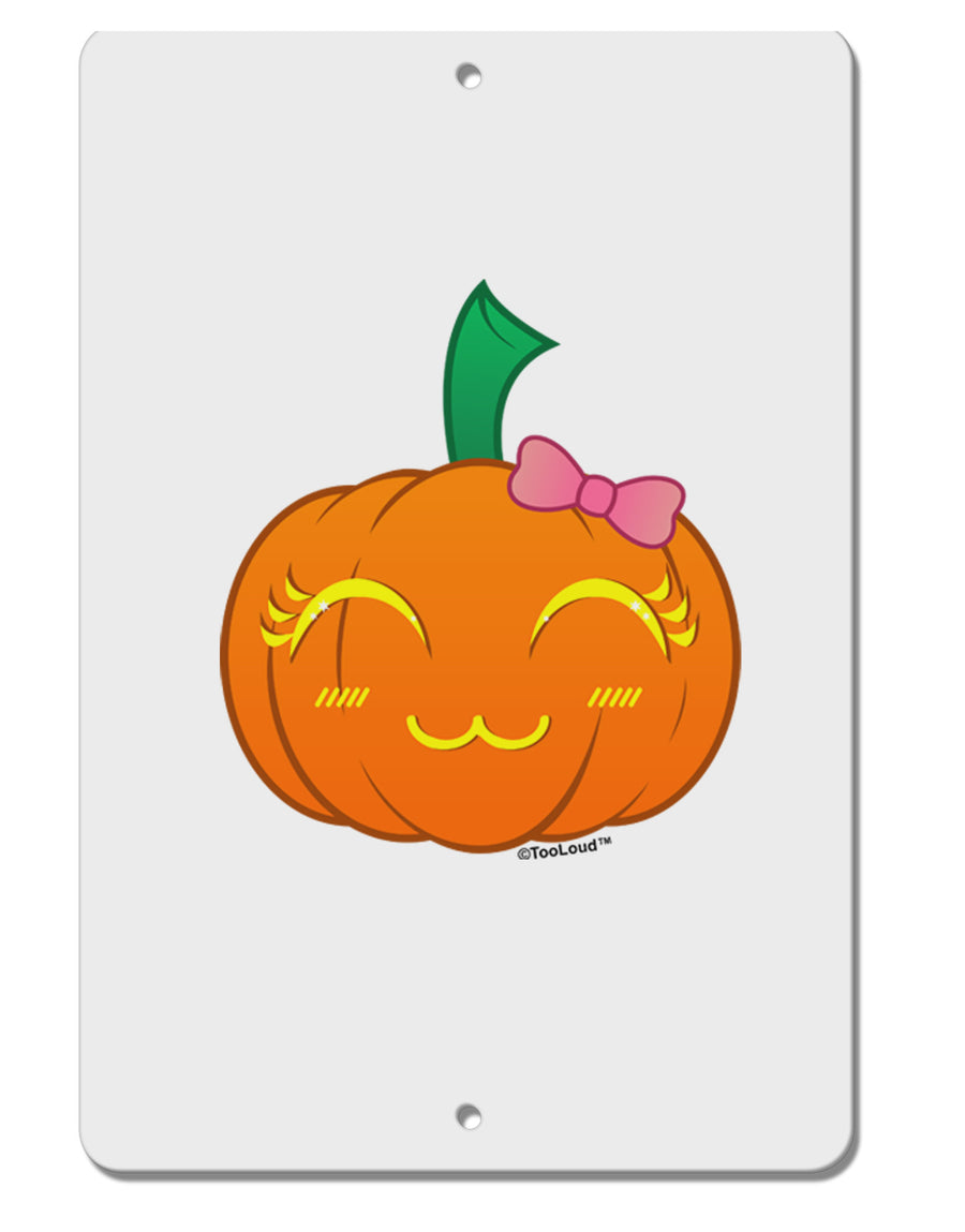 Kyu-T Face Pumpkin Aluminum 8 x 12&#x22; Sign by TooLoud-TooLoud-White-Davson Sales