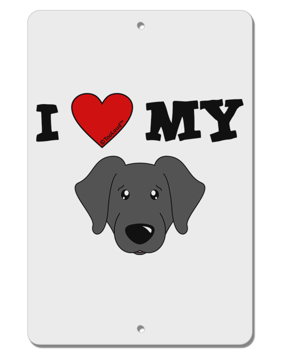 I Heart My - Cute Black Labrador Retriever Dog Aluminum 8 x 12&#x22; Sign by TooLoud-TooLoud-White-Davson Sales