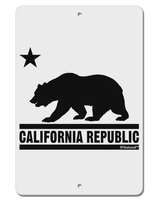 California Republic Design - Cali Bear Aluminum 8 x 12&#x22; Sign by TooLoud-TooLoud-White-Davson Sales