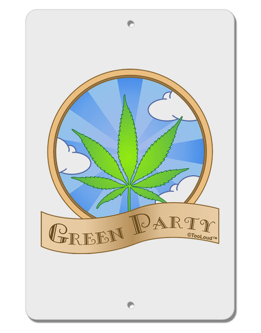 Green Party Symbol Aluminum 8 x 12&#x22; Sign-TooLoud-White-Davson Sales