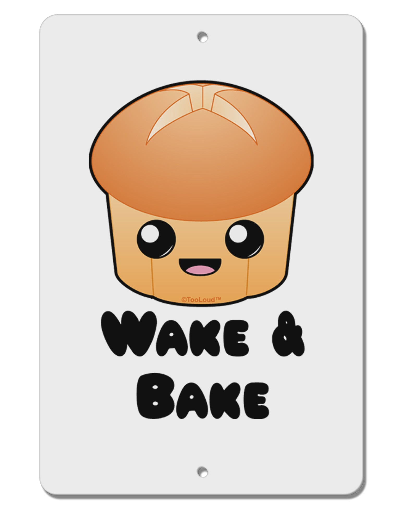 Wake and Bake Cute Roll Aluminum 8 x 12&#x22; Sign-TooLoud-White-Davson Sales
