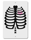 Black Skeleton Ribcage with Pink Heart Halloween Aluminum 8 x 12&#x22; Sign-TooLoud-White-Davson Sales