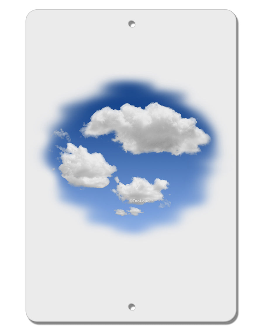 Blue Sky Puffy Clouds Aluminum 8 x 12&#x22; Sign-TooLoud-White-Davson Sales