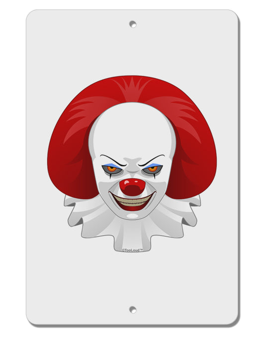 Scary Clown Face B - Halloween Aluminum 8 x 1B&#xBB; Sign-TooLoud-White-Davson Sales