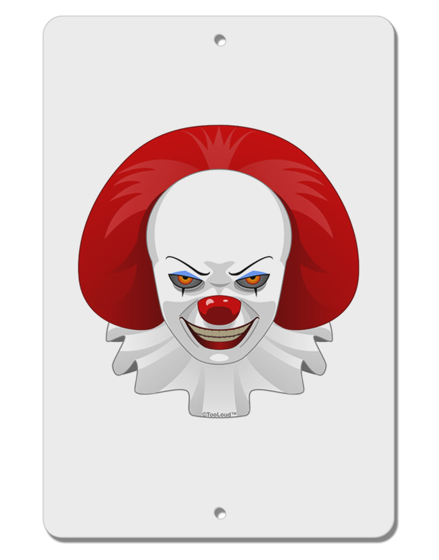 Scary Clown Face B - Halloween Aluminum 8 x 1B&#xBB; Sign-TooLoud-White-Davson Sales