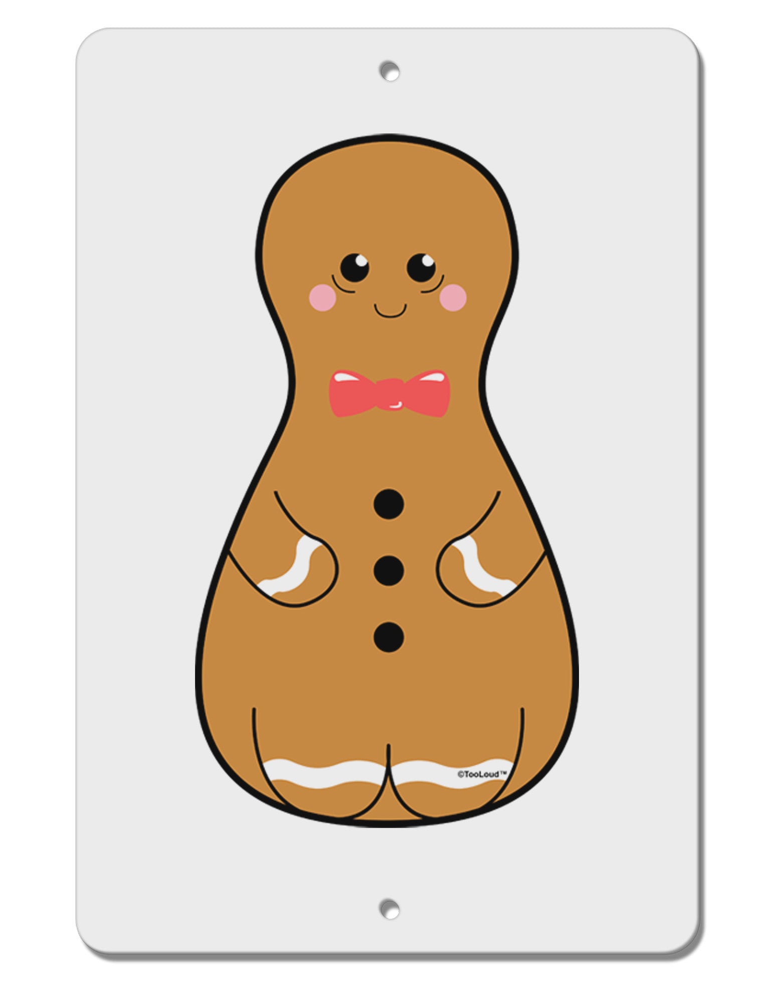 Cute Gingerbread Matryoshka Nesting Doll - Christmas Aluminum 8 x 12&#x22; Sign-TooLoud-White-Davson Sales