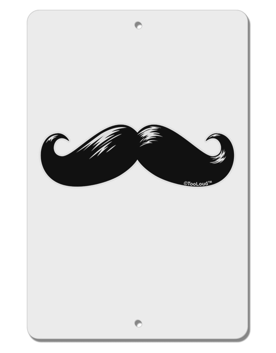 Big Black Mustache Aluminum 8 x 12&#x22; Sign-TooLoud-White-Davson Sales