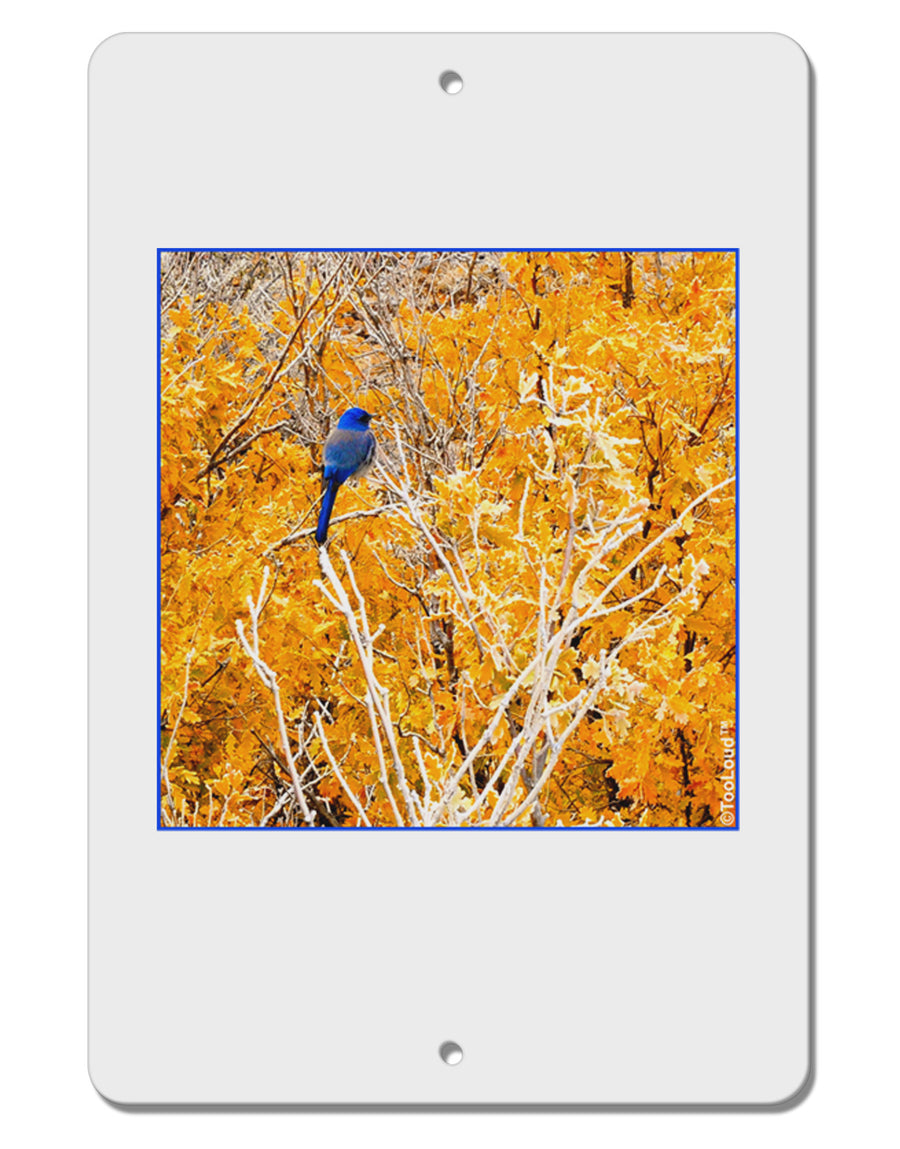 Blue Bird in Yellow Aluminum 8 x 12&#x22; Sign-TooLoud-White-Davson Sales