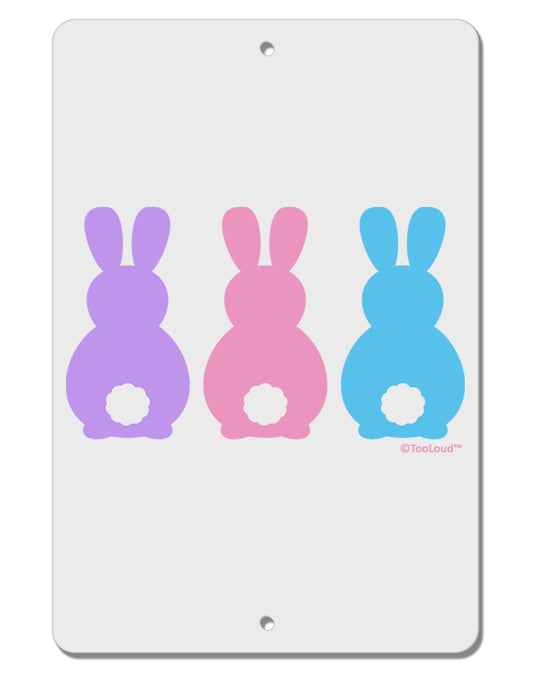 Three Easter Bunnies - Pastels Aluminum 8 x 12&#x22; Sign by TooLoud-TooLoud-White-Davson Sales