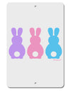 Three Easter Bunnies - Pastels Aluminum 8 x 12&#x22; Sign by TooLoud-TooLoud-White-Davson Sales