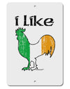 I Like Irish Rooster Silhouette Aluminum 8 x 12&#x22; Sign by TooLoud-TooLoud-White-Davson Sales