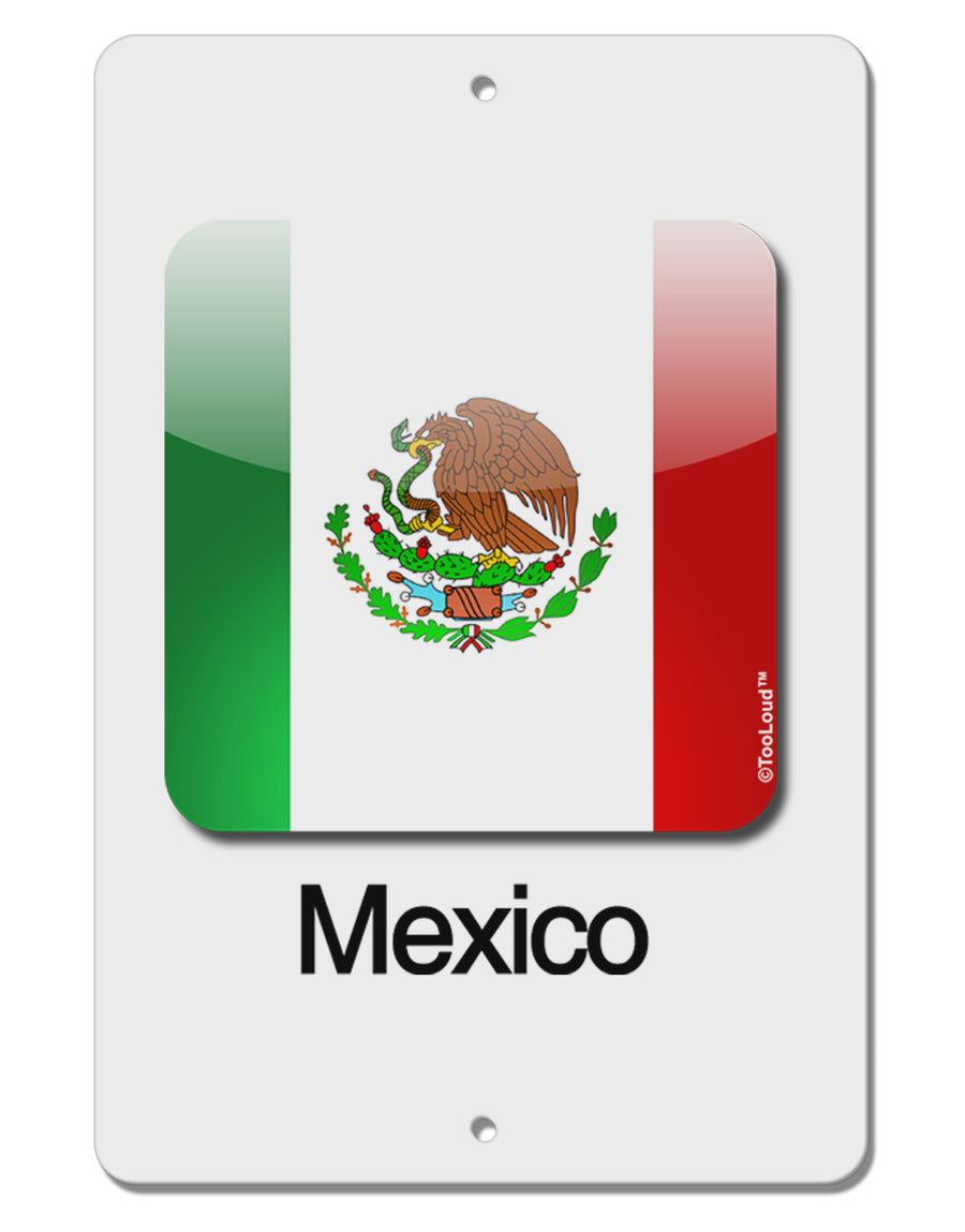 Mexican Flag App Icon - Text Aluminum 8 x 12&#x22; Sign by TooLoud-TooLoud-White-Davson Sales