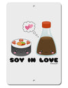 Cute Sushi and Soy Sauce - Soy In Love Aluminum 8 x 12&#x22; Sign by TooLoud-TooLoud-White-Davson Sales