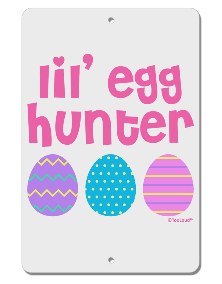 Lil' Egg Hunter - Easter - Pink Aluminum 8 x 12&#x22; Sign by TooLoud-TooLoud-White-Davson Sales