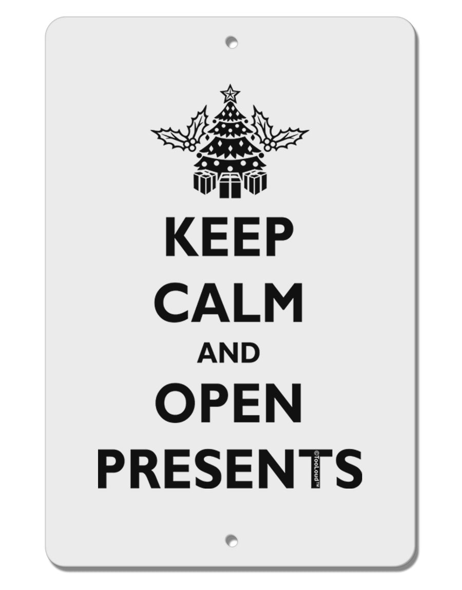 Keep Calm and Open Presents Christmas Aluminum 8 x 12&#x22; Sign-TooLoud-White-Davson Sales