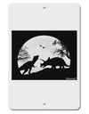 T-Rex and Triceratops Silhouettes Design Aluminum 8 x 12&#x22; Sign by TooLoud-TooLoud-White-Davson Sales