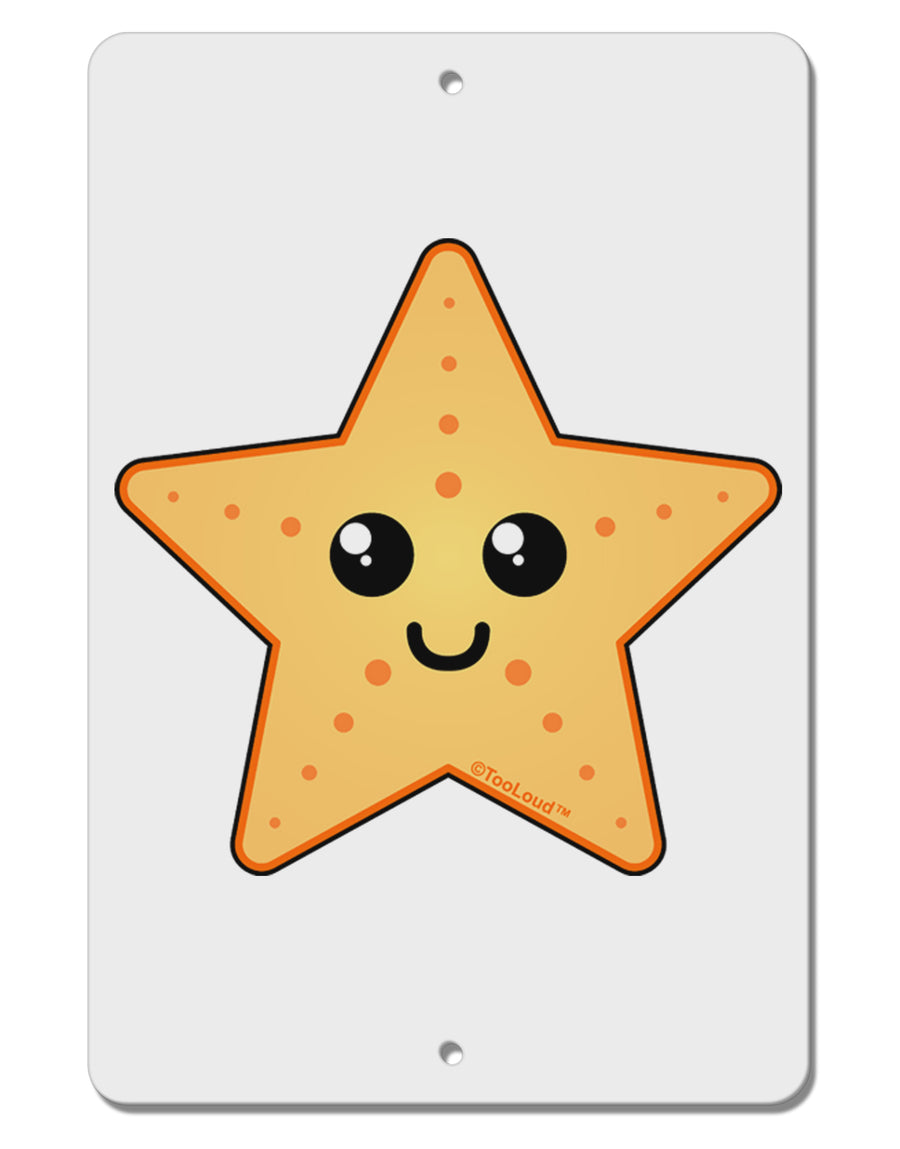 Cute Starfish Aluminum 8 x 12&#x22; Sign by TooLoud-TooLoud-White-Davson Sales