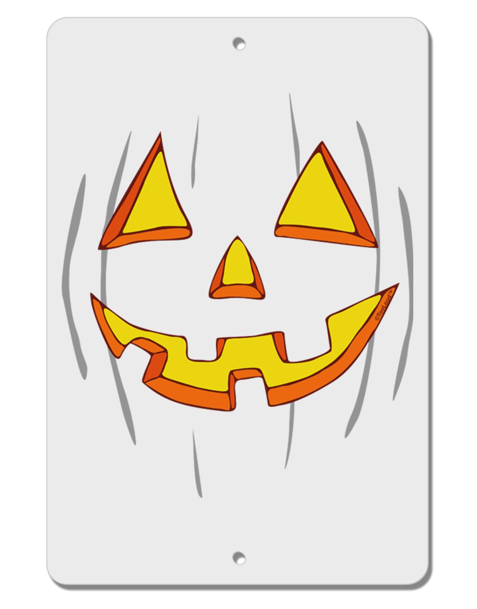 Halloween Glow Smiling Jack O Lantern Aluminum 8 x 12&#x22; Sign-TooLoud-White-Davson Sales