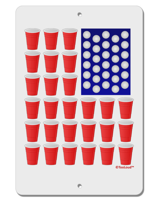 Beer Pong Flag Aluminum 8 x 12&#x22; Sign-TooLoud-White-Davson Sales