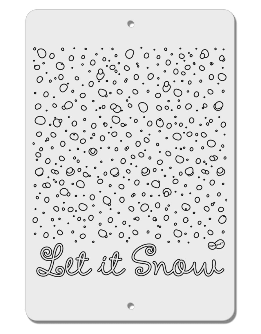 Let It Snow Falling Snowflakes - Christmas Aluminum 8 x 12&#x22; Sign-TooLoud-White-Davson Sales