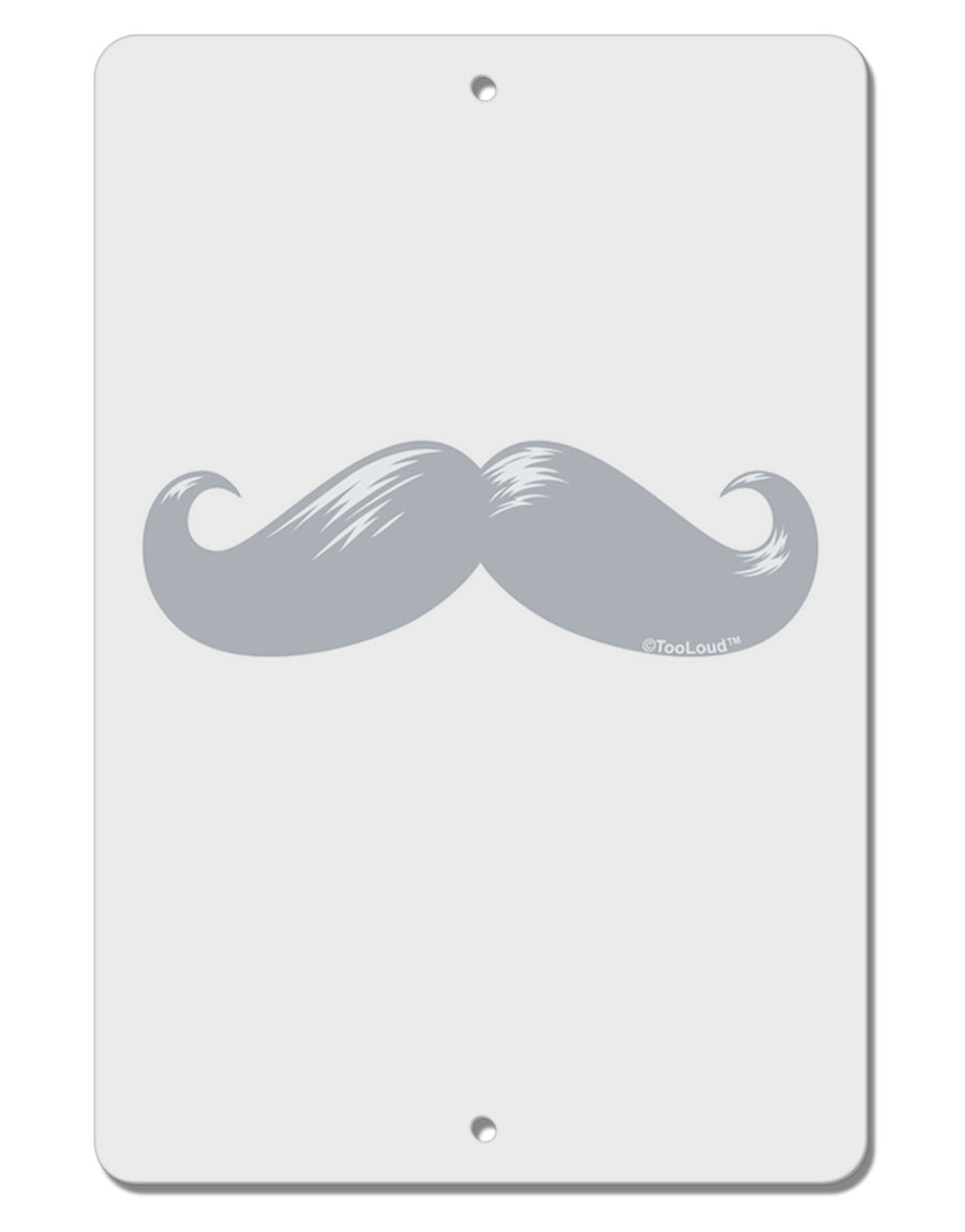 Big Silver White Mustache Aluminum 8 x 12&#x22; Sign-TooLoud-White-Davson Sales