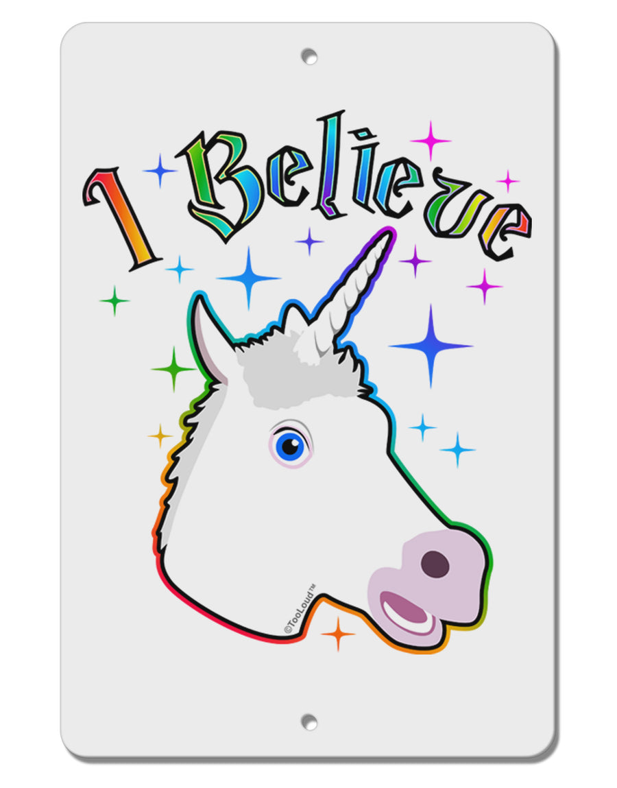 I Believe in Unicorns Aluminum 8 x 12&#x22; Sign-TooLoud-White-Davson Sales