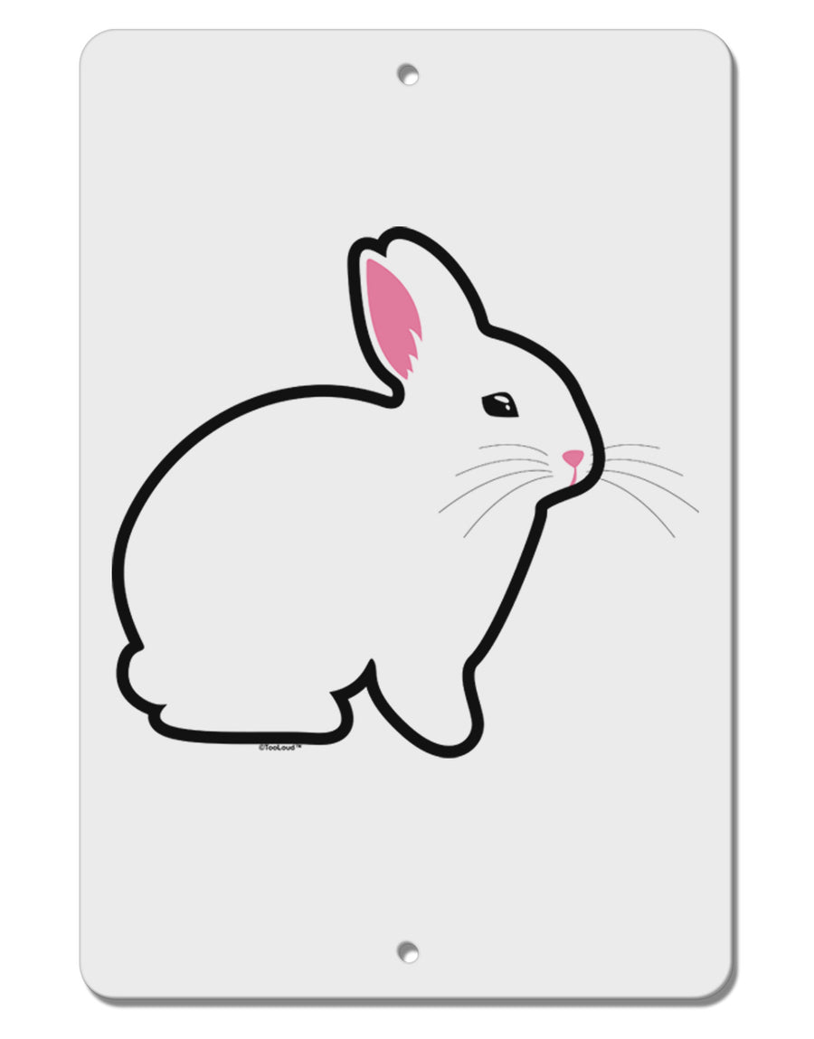 Cute Bunny Rabbit Easter Aluminum 8 x 12&#x22; Sign-TooLoud-White-Davson Sales