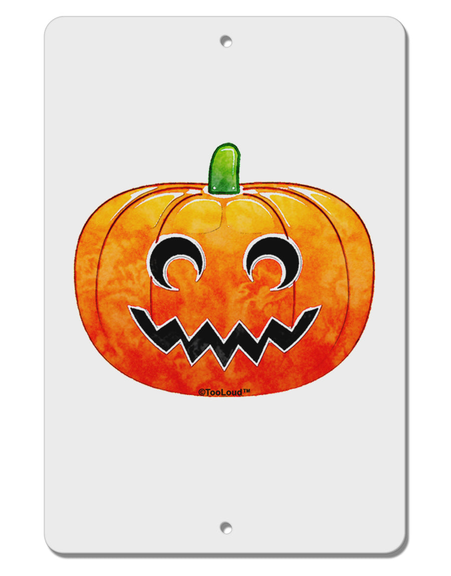 Jack-O-Lantern Watercolor Aluminum 8 x 12&#x22; Sign-TooLoud-White-Davson Sales