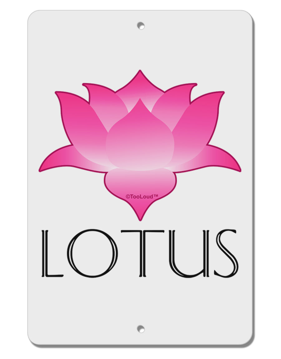 Lotus Flower Design Gradient - Text Aluminum 8 x 12&#x22; Sign by TooLoud-TooLoud-White-Davson Sales